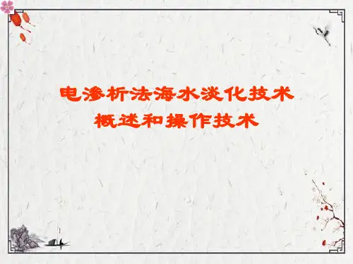 电渗析法海水淡化技术概述和操作技术