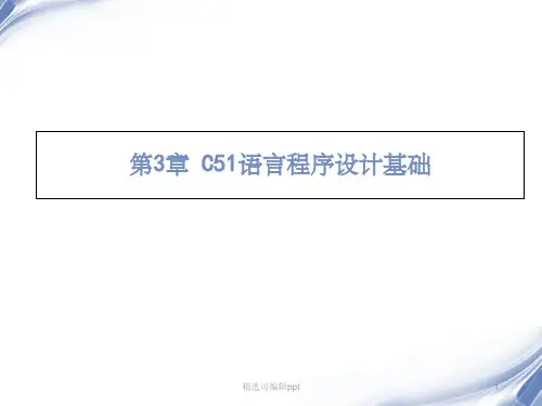 第3章  C51语言程序设计基础