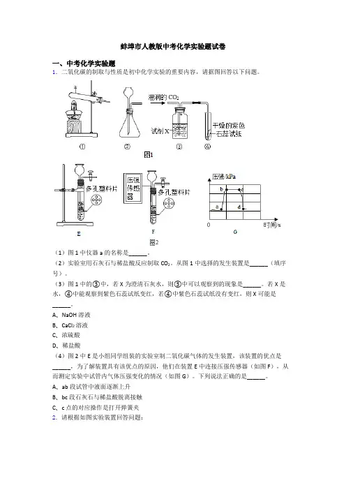 蚌埠市人教版中考化学实验题试卷