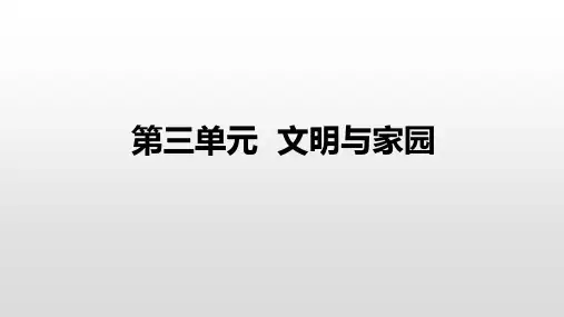 人教版道德与法治九年级上册第三单元  文明与家园 复习课件(共24张PPT)