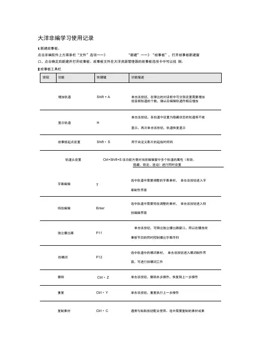 大洋非编使用