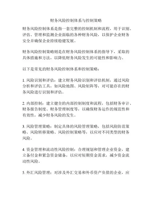 财务风险控制体系与控制策略