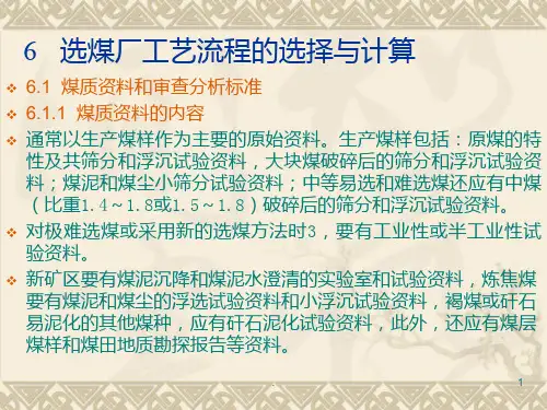 选煤厂工艺流程的选择和计算PPT课件
