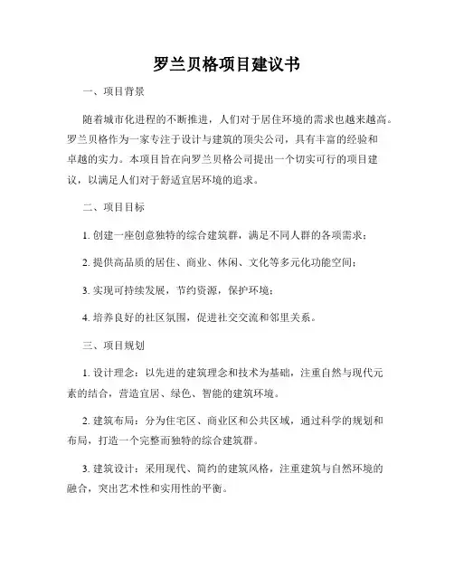 罗兰贝格项目建议书