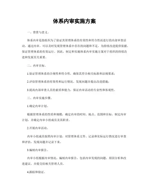 体系内审实施方案