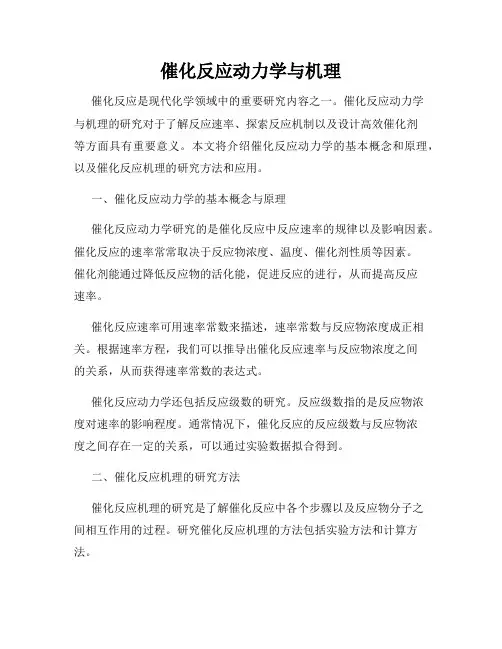 催化反应动力学与机理