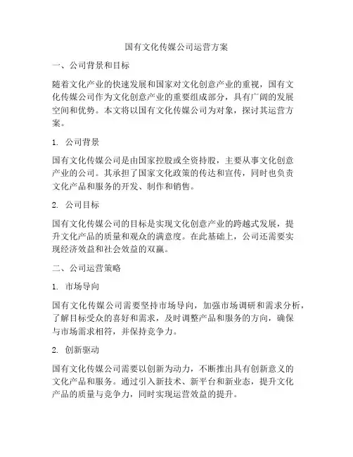国有文化传媒公司运营方案