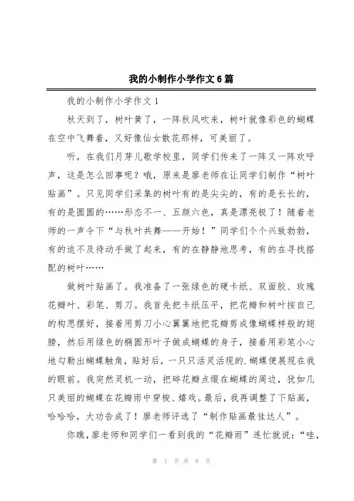 我的小制作小学作文6篇