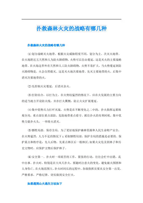 扑救森林火灾的战略有哪几种