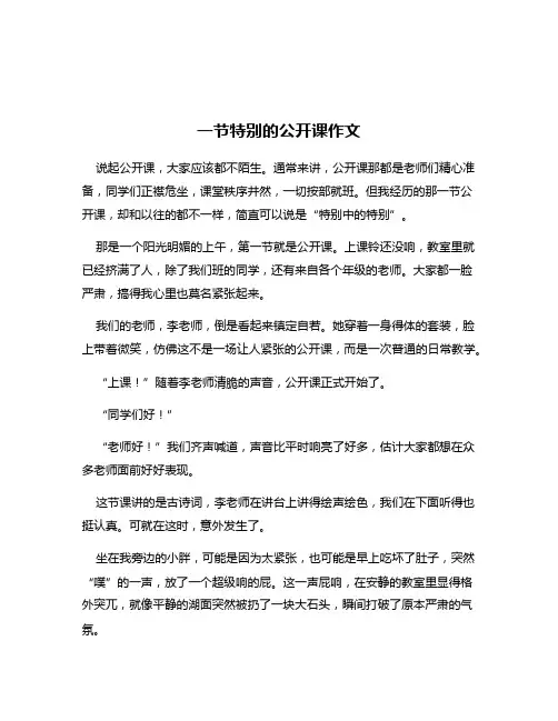 一节特别的公开课作文