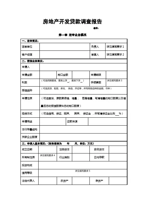04.房地产开发贷款调查报告格式
