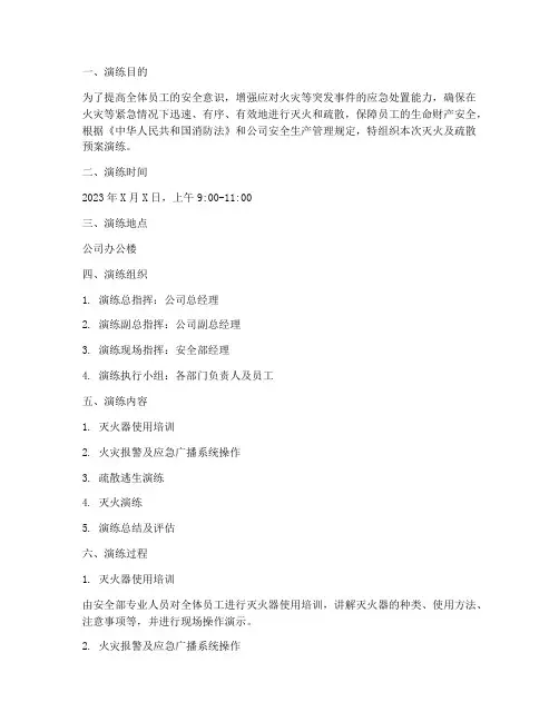 灭火及疏散预案演练记录