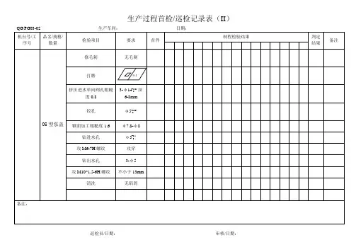 生产过程巡检表