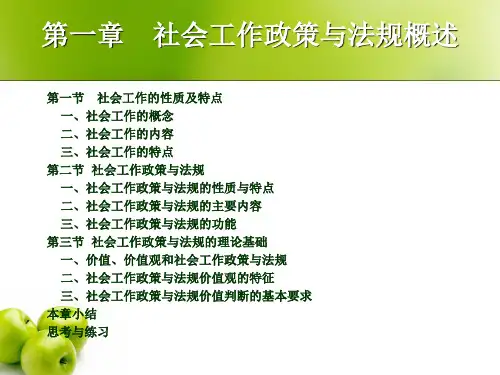 第一章社会工作政策与法规概述