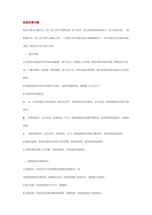 机房空调维护方案
