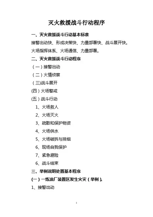 灭火救援战斗行动程序