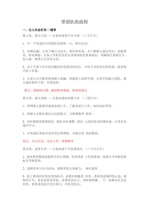 带销售团队的流程
