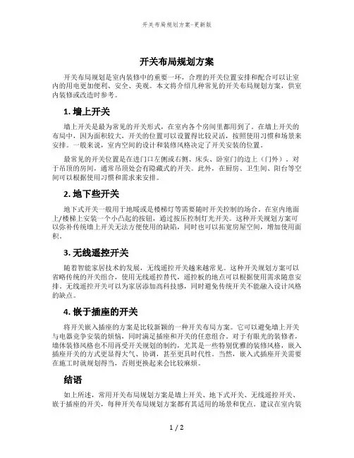 开关布局规划方案-更新版