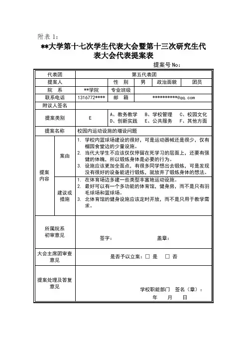 学代会提案{修改}..