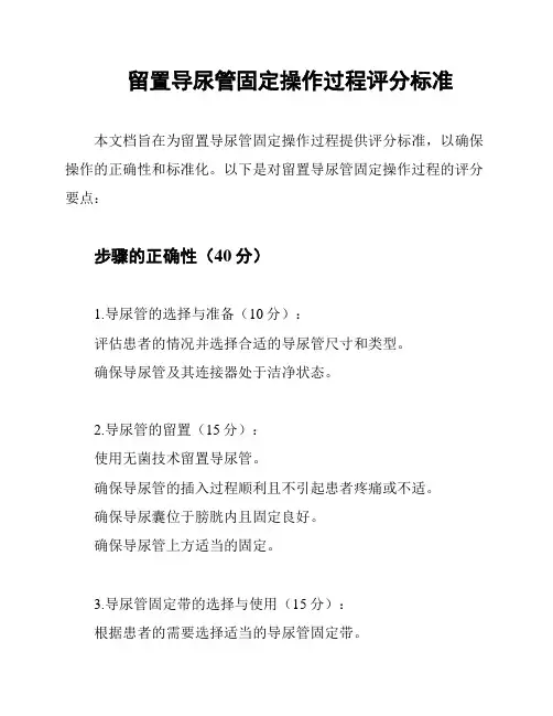 留置导尿管固定操作过程评分标准