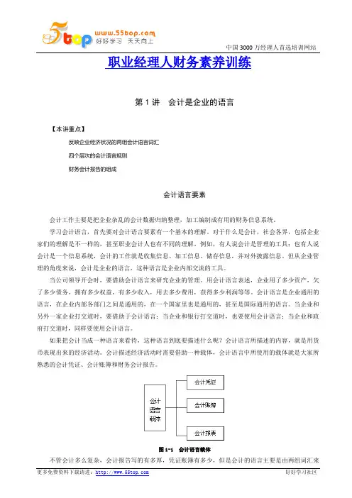 职业经理人财务素养训练