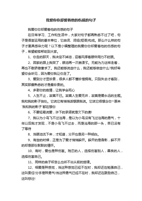 我爱你你却爱着他的伤感的句子