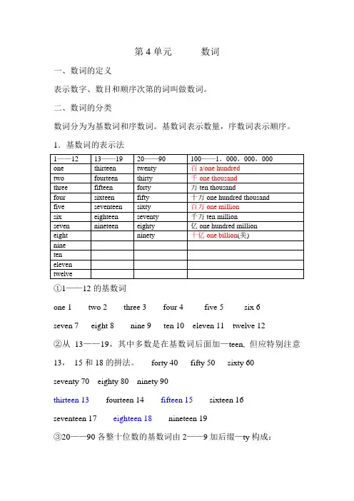 第4单元数词