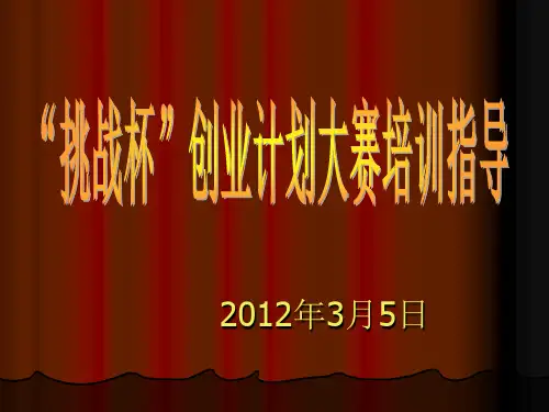 挑战杯培训材料 ppt课件