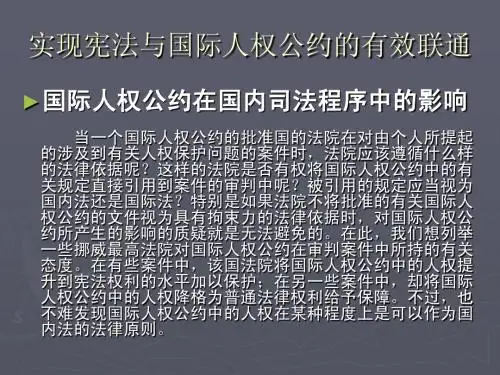 宪法与国际人权公约的有效联通