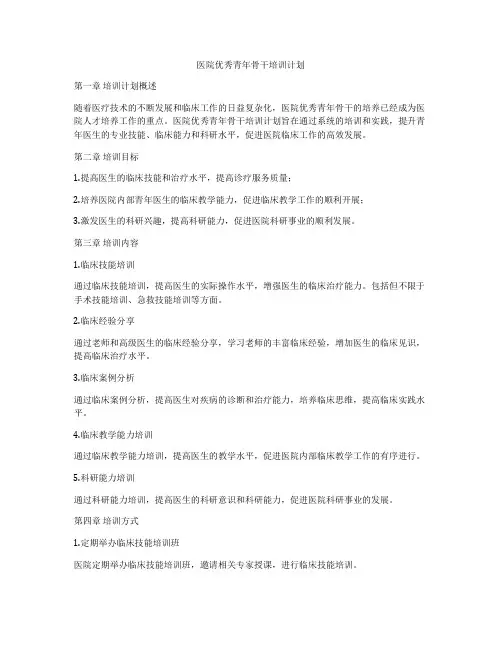 医院优秀青年骨干培训计划