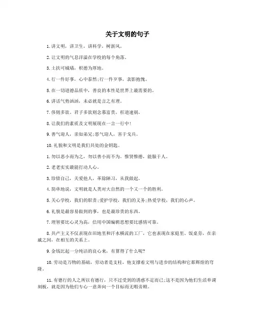 关于文明的句子