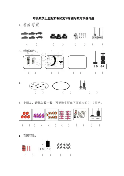 一年级数学上册期末考试复习看图写数专项练习题