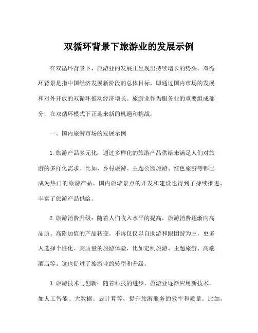 双循环背景下旅游业的发展示例