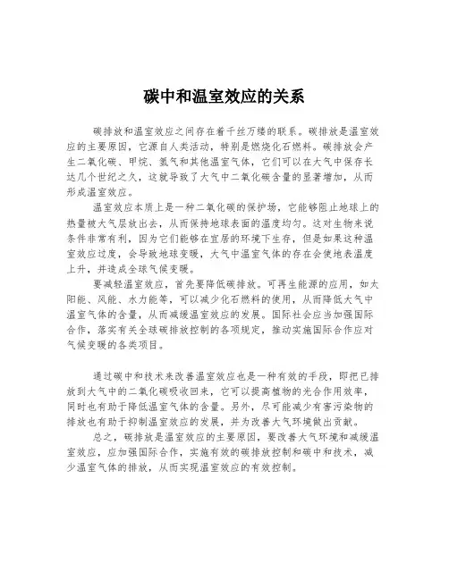 碳中和温室效应的关系