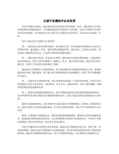 让孩子在感知中认识世界
