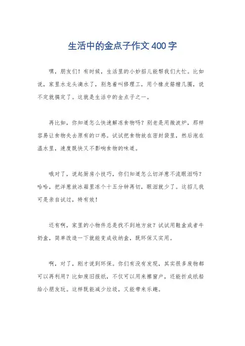 生活中的金点子作文400字