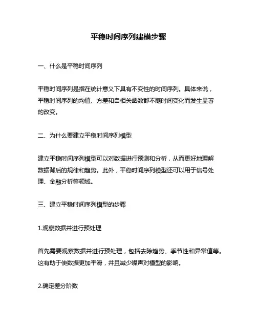 平稳时间序列建模步骤