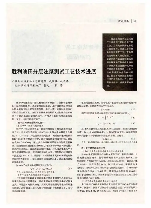 胜利油田分层注聚测试工艺技术进展