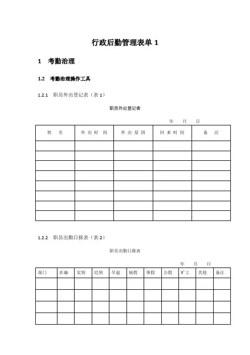 行政后勤管理表单1
