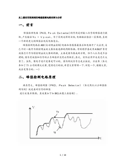 史上最实用较深刻峰值检测电路