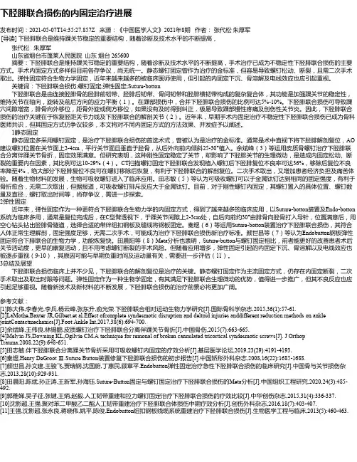 下胫腓联合损伤的内固定治疗进展