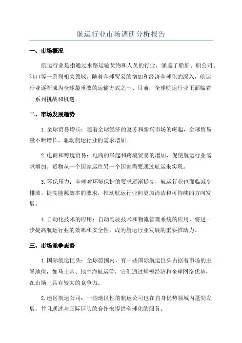 航运行业市场调研分析报告