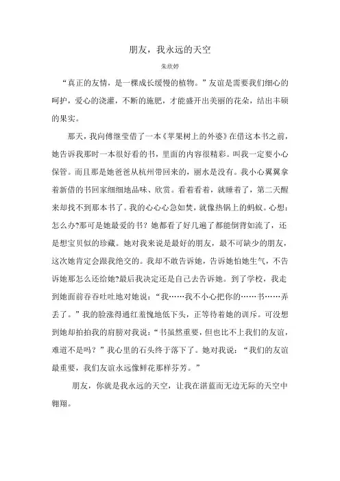 朱欣婷朋友,我永远的天空