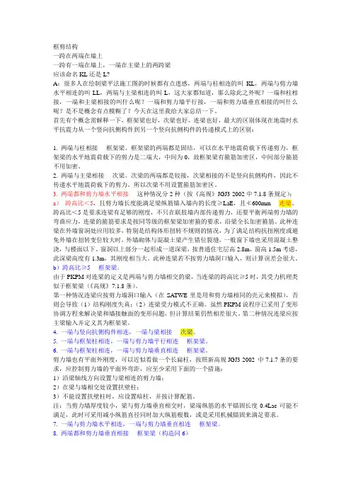 各种类型框梁、次梁、连梁的定义