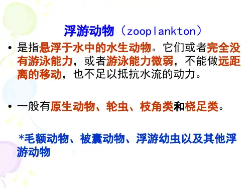水生生物学课件浮游动物(zooplankton)