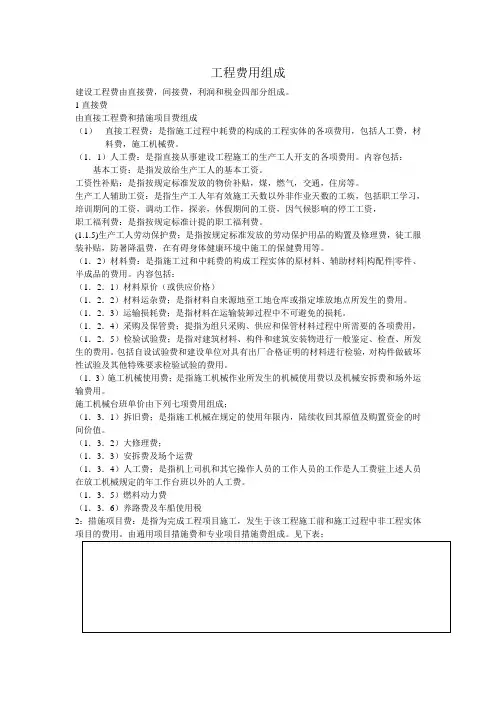 工程费用组成