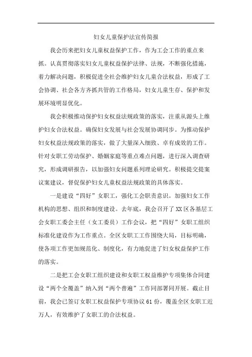 妇女儿童保护法宣传简报