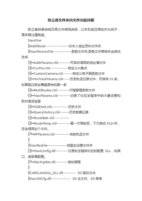 凯立德文件夹内文件功能详解