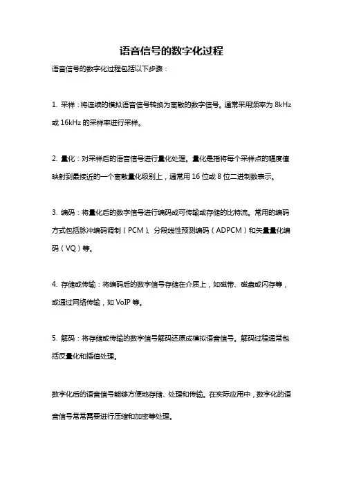 语音信号的数字化过程