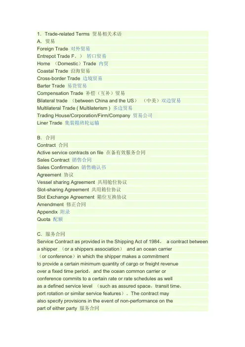 进出口专业英语